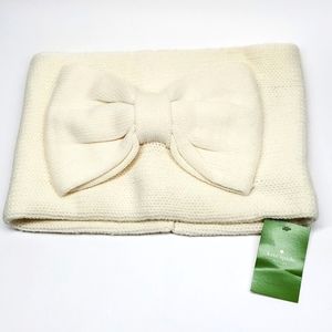 Kate Spade New York Off White Gathered Bow Neckwarmer NWT